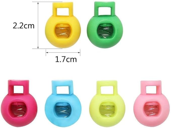 Hysagtek Plastic Cord Locks for Drawstrings Shoelaces  100 Pcs Adjustable Round Cord Stops  Drawstring Stoppers Clip  String Lock  Drawstring Clasp  Toggles for Paracord  Backpacks  Assorted Colors - Image 3